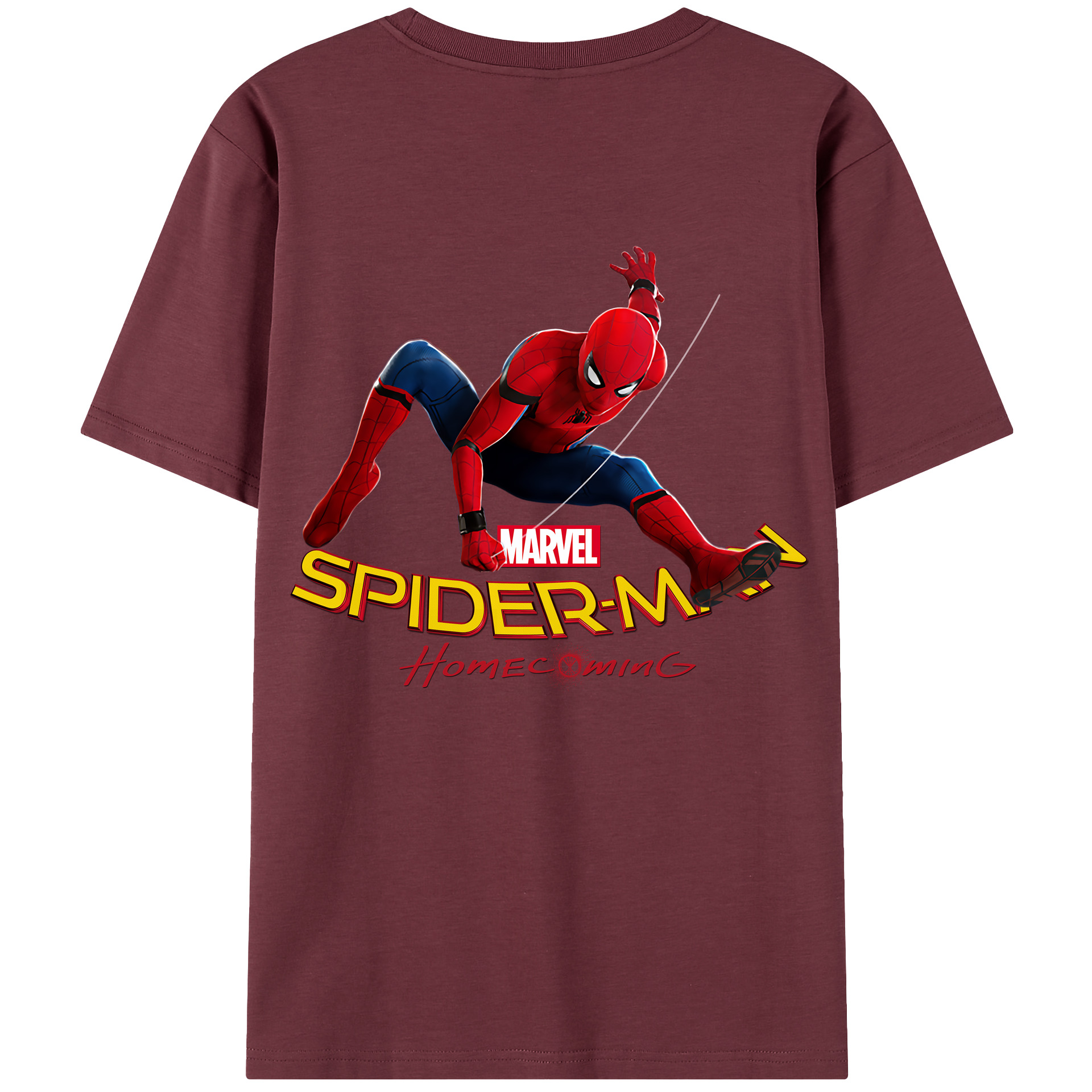 （画像用） Spider Man スパイダーマン 綿100％半袖Tシャツ（背面プリント）